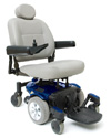 j6 jazzy electric wheelchair by pride mobility blue